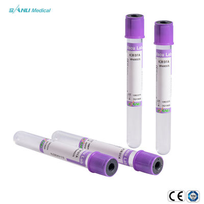 डिस्पोजेबल सीई स्वीकृत पीईटी / ग्लास K2 / K3 EDTA वैक्यूम ट्यूब 3-9ml