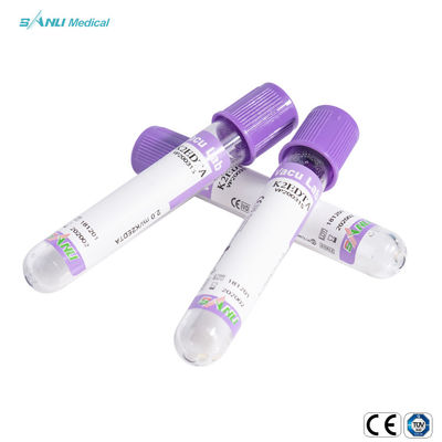 ISO9001 ग्लास रक्त संग्रह ट्यूब 5ml लैवेंडर टॉप EDTA ट्यूब