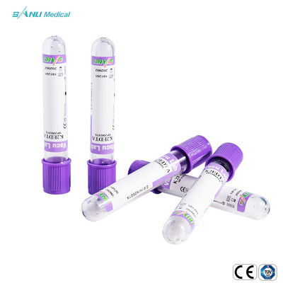 100pcs ट्रे लैवेंडर शीर्ष रक्त ट्यूब बाँझ 6ml EDTA संपूर्ण रक्त ट्यूब