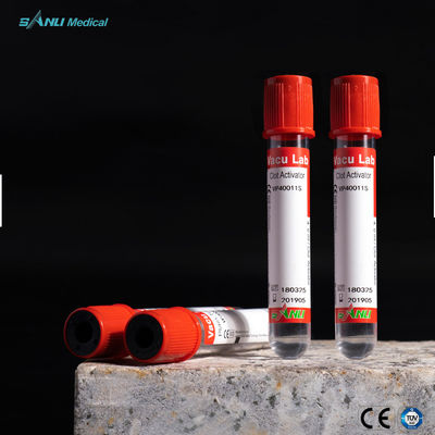 रेड टॉप 3ml ग्लास ब्लड कलेक्शन ट्यूब वैक्यूम क्लॉट एक्टिवेटर ट्यूब