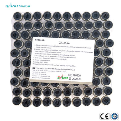 ग्रे टॉप ब्लड ग्लूकोज ट्यूब 13x75mm सोडियम फ्लोराइड EDTA एडिटिव