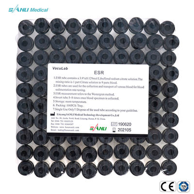 आईवीडी वैक्यूम सीरम ईएसआर रक्त परीक्षण ट्यूब 13x75mm 1.28ml ISO13485