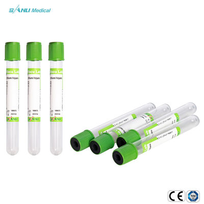 सुरक्षा बंद के साथ लिथियम हेपरिन जेल 2ml वैक्यूम रक्त संग्रह ट्यूब ISO13485;